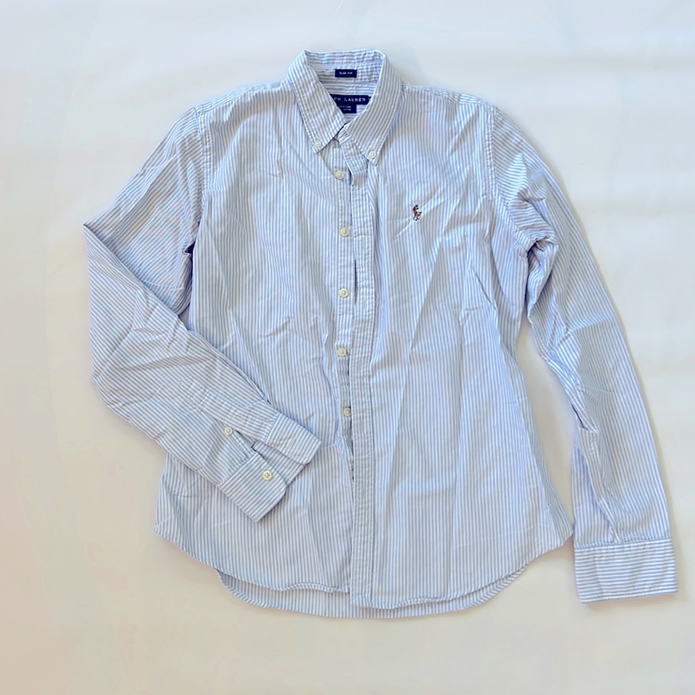 Ralph Lauren ladies blue stripe Oxford